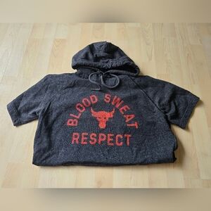 Under Armour Project Rock Blood Sweat Respect Short Sleeve Hoodie Size Large